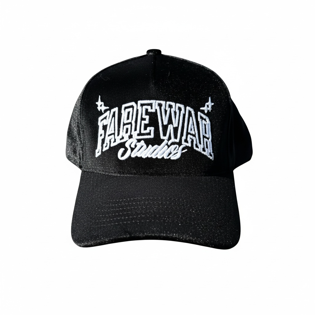 Black Velvet Snap 3D Puff Embroidery