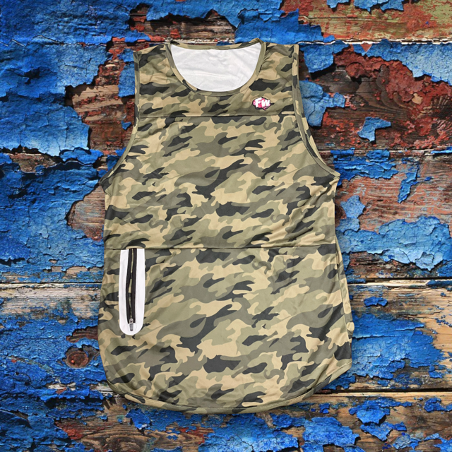 FareWar Kids Army Camo Tank Top/w Zipper Pocket